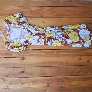 Cupshe Wrap V Neck Fall Floral Dress Medium